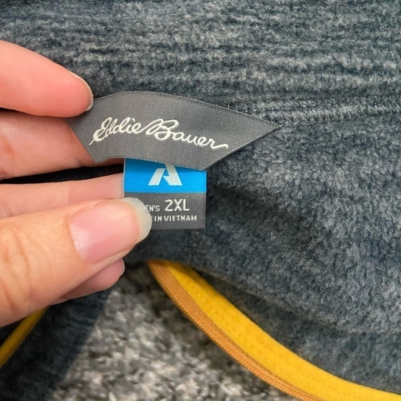 EDDIE BAUER • Men’s First Ascent Fleece Grey Quarter Zip Pullover Size 2XL - Picture 4 of 6